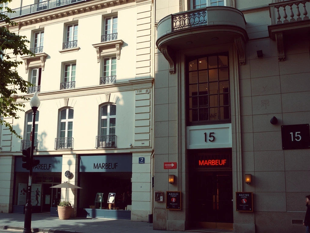 Façade de l'immeuble Crexio, 15 Rue Marbeuf